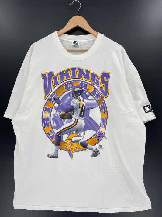90’s STARTER x VIKINGS CRIS GARTER Size XXL Vintage NFL T-Shirts / K4884