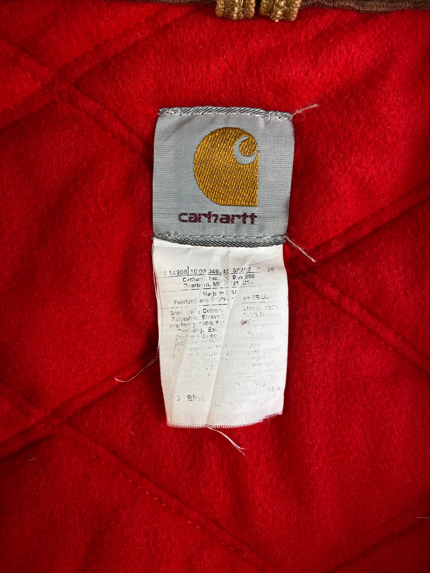 90's CARHARTT Made in USA Size Approx M Zip-Up Duck Jacket / E5897J