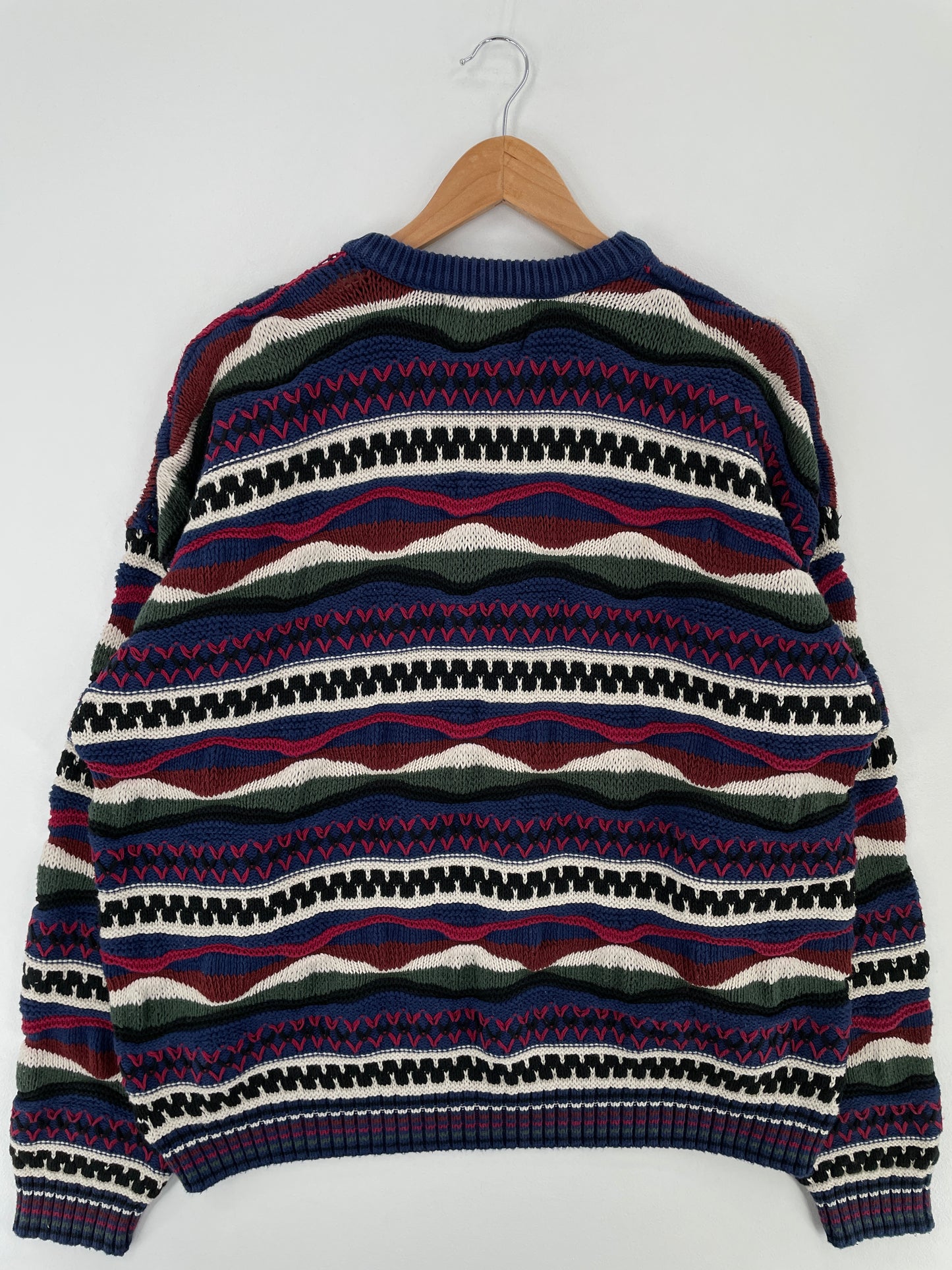 Vintage 3D COOGI- Style Made in USA Size XL Knit Sweater / A9702