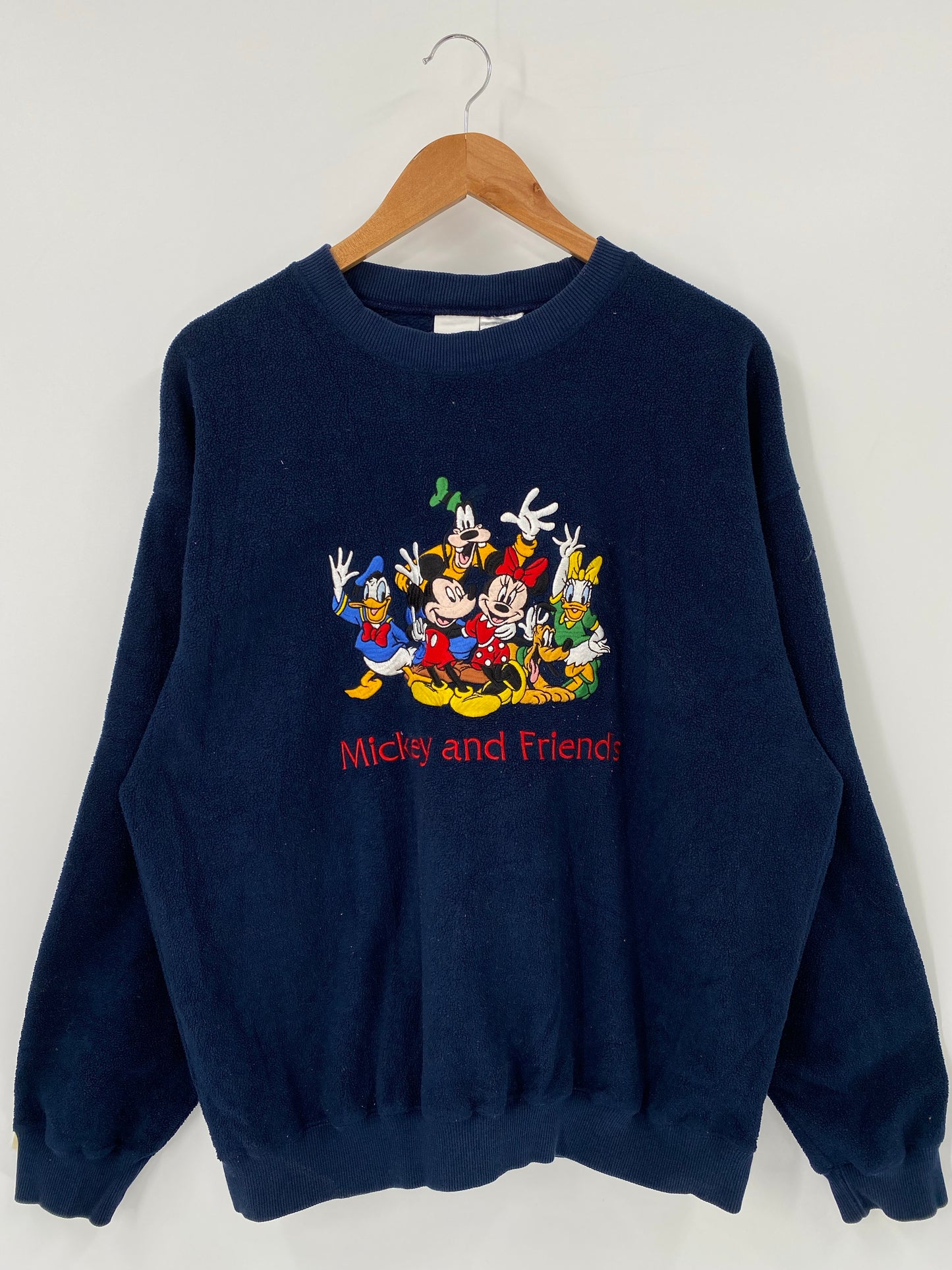 00’ DISNEY MICKEY AND FRIENDS Size M Vintage Fleece Sweat-shirt / K4520