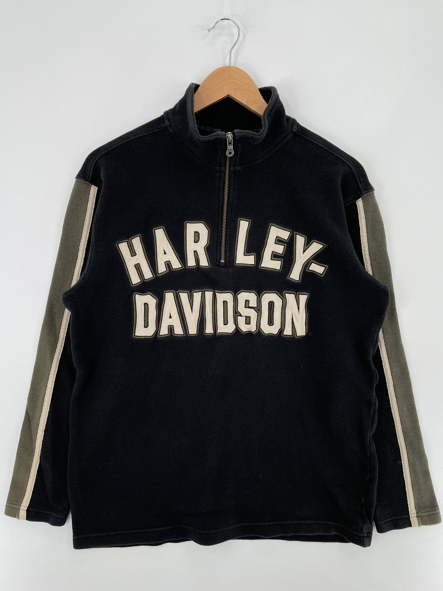 Vintage HARLEY DAVIDSON Size M Vintage Half zip Sweat-Shirt / E3185S