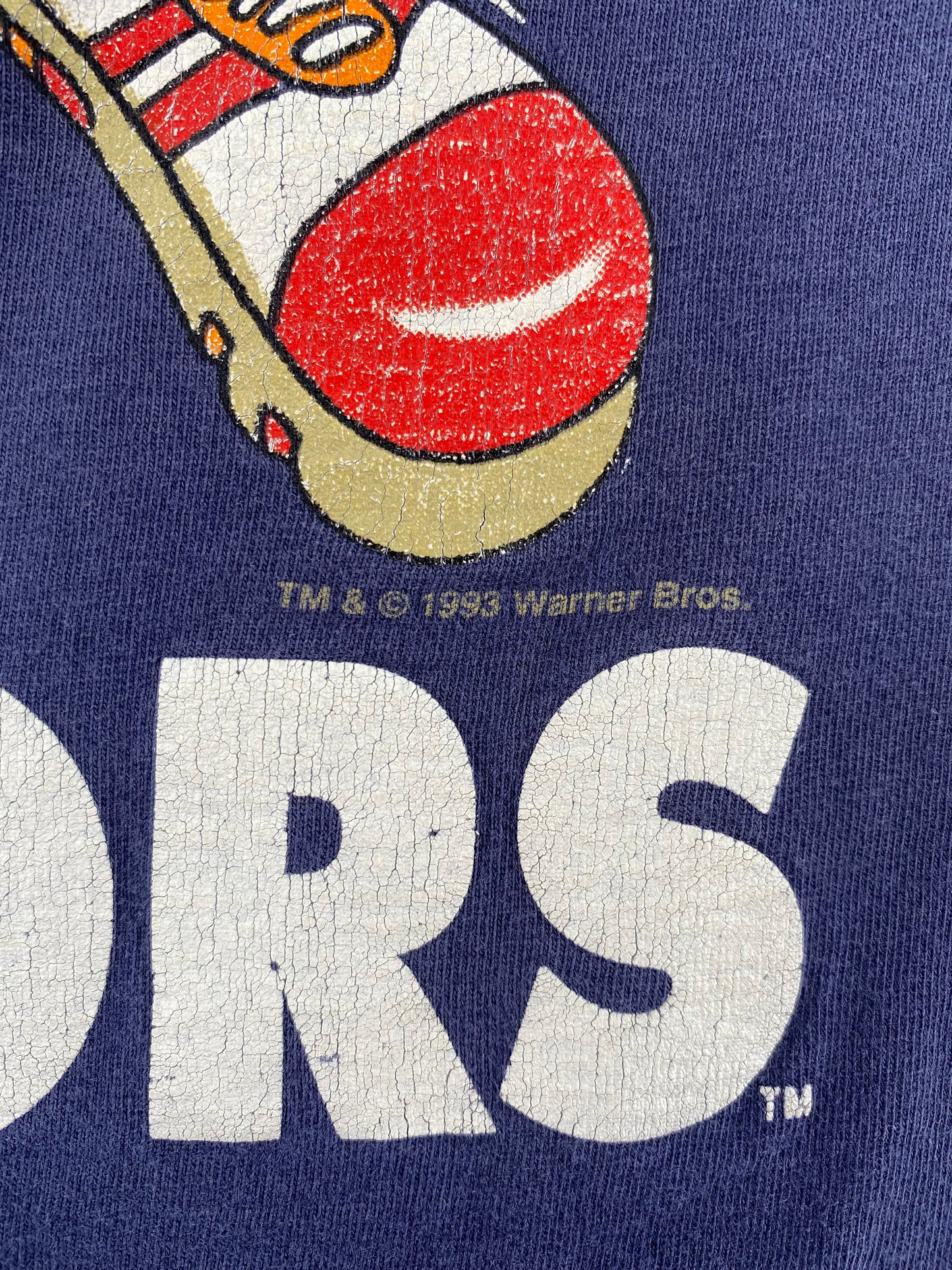 1993 LOONEY TUNES TAZ x MARQUETTE WARRIORS Made in USA Size L Vintage College T-Shirts / A2998