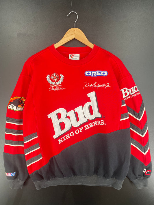 00’ NASCAR DALE EARNHARDT JR x BUDWEISER Size L Vintage Sweat-Shirt / A1613
