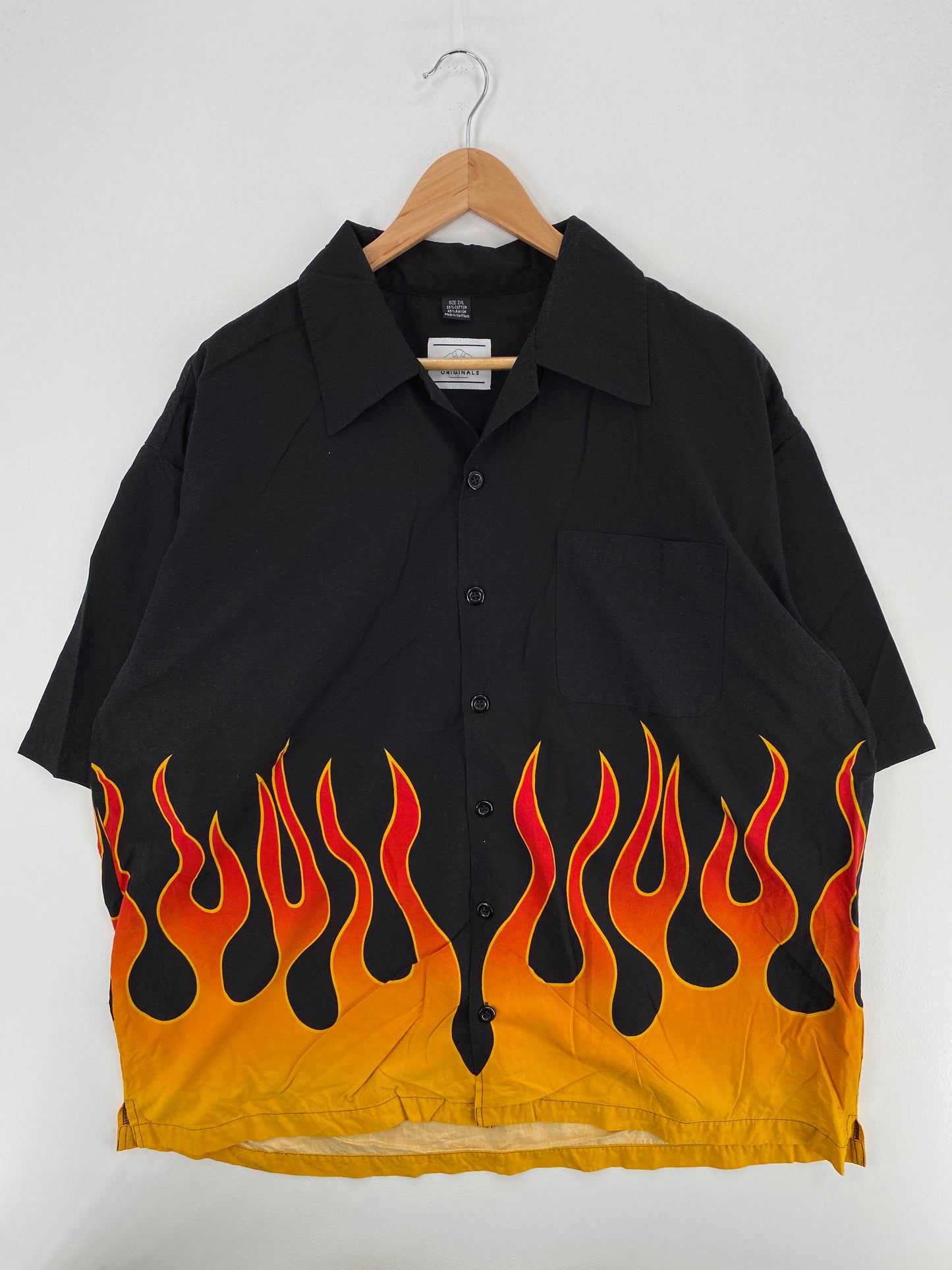 .Vintage FLAME Size XXL Button-Down Shirt / A6359