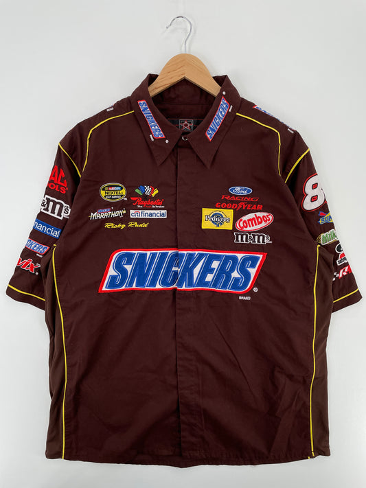 00' NASCAR x SNICKERS Size XL Vintage Racing Button down Shirt / A4110
