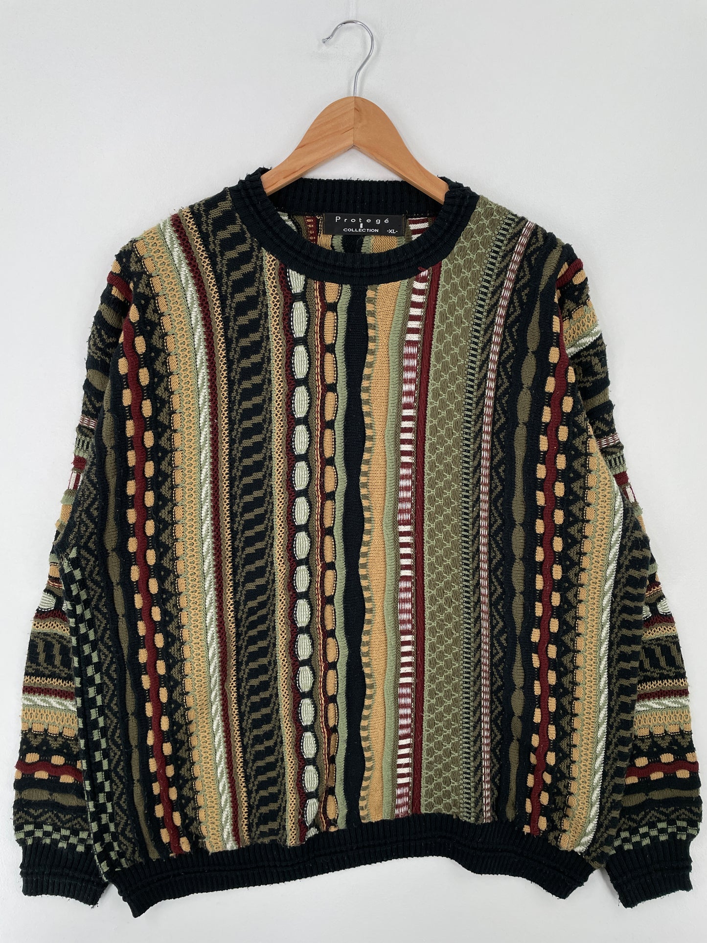 Vintage 3D COOGI- Style Made in USA Size XL Knit Sweater / A9401