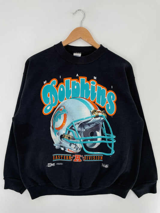 1992 SALEM x MIAMI DOLPHINS Made in USA Size L Vintage NFL Sweat-shirt / E3112S