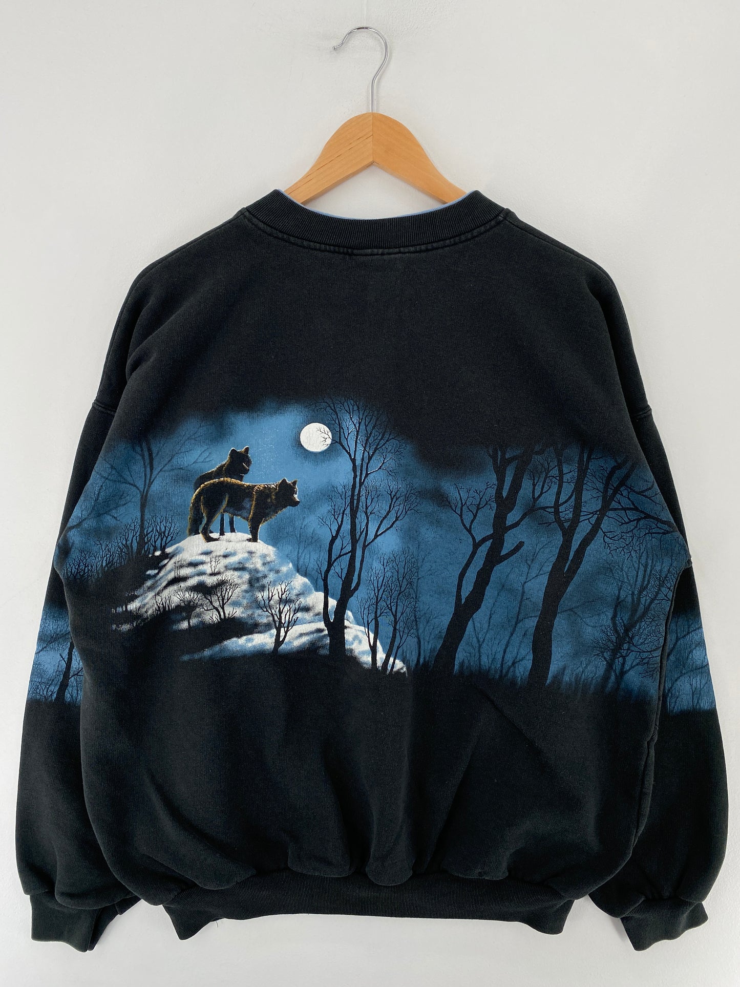 .90's WOLVES Made in USA Size XL Vintage Animal Sweat-Shirt / E6658S