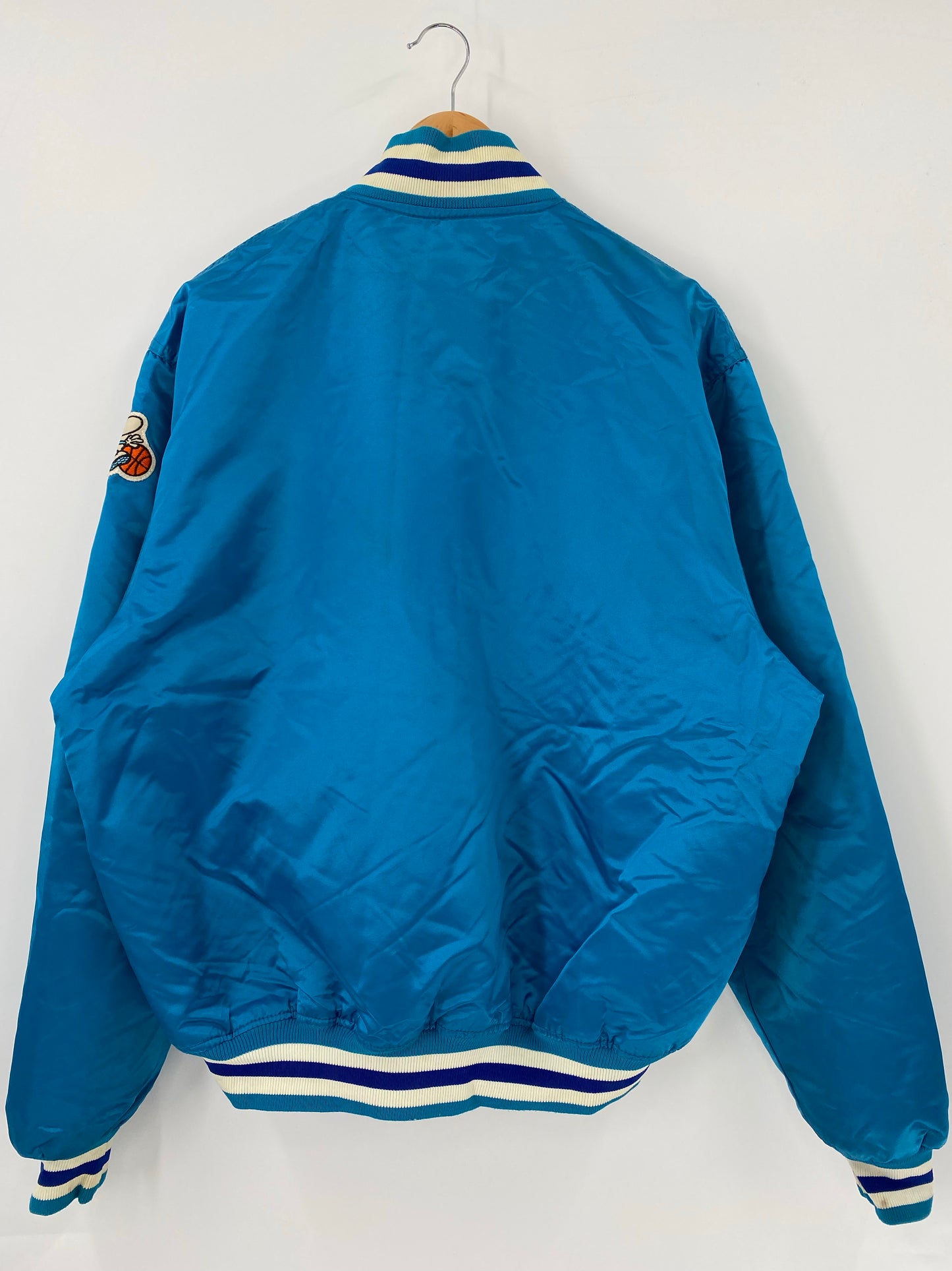 90’s STARTER x CHARLOTTE HORNETS Made in USA Size XL Vintage Button Up Nylon Jacket  / K4837