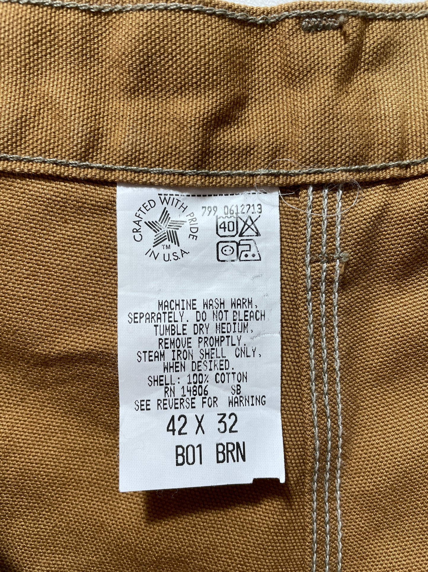 .90’s CARHARTT Made in USA Size W41xL31 Double Knee Duck Pants / E4203P