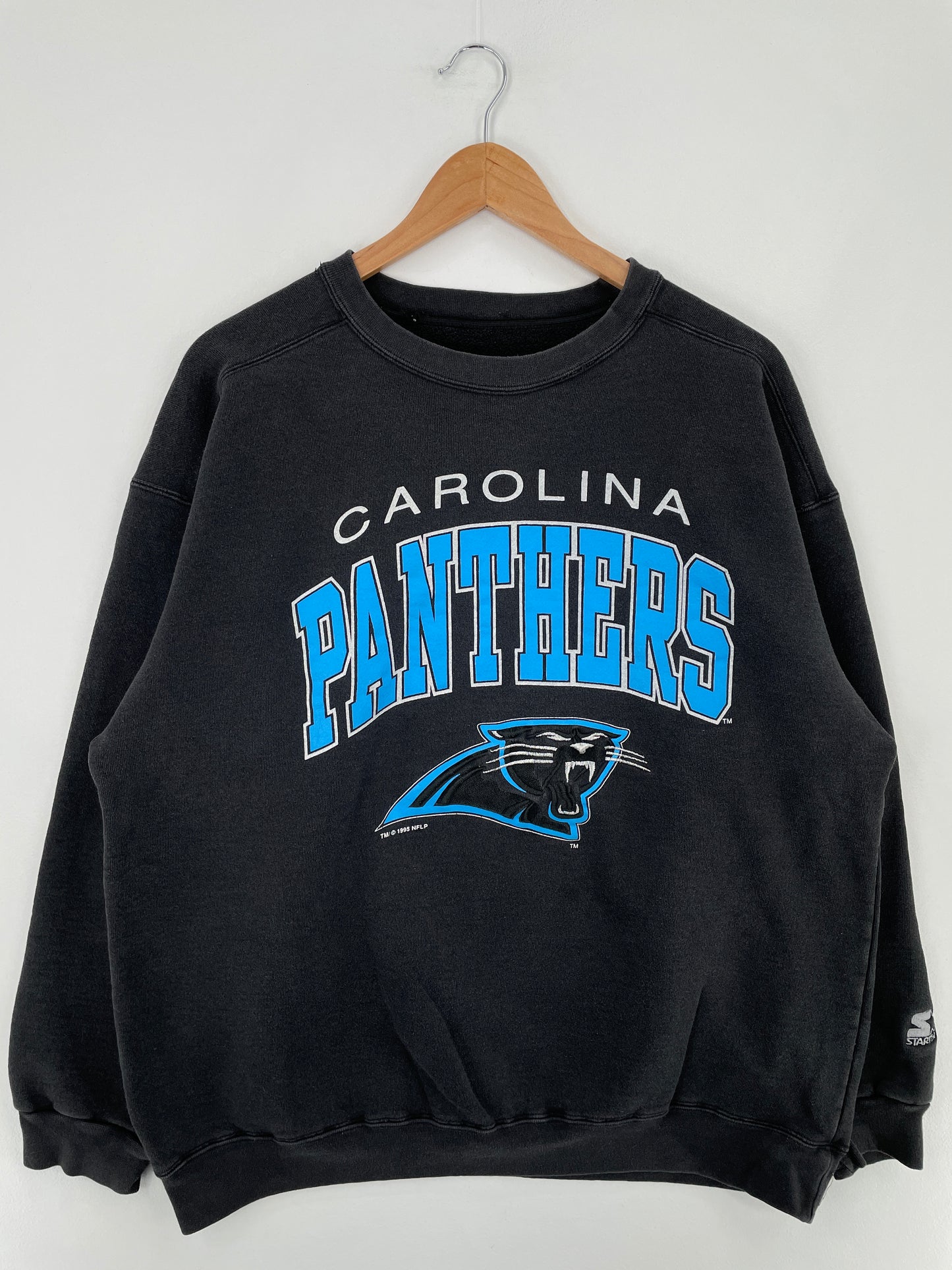 1995 STARTER x CAROLINA PANTHERS Made in USA Size XL Vintage College Sweat-shirt / E1507S