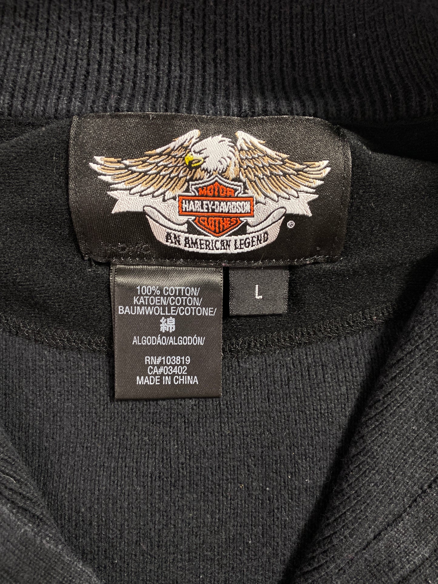 Vintage HARLEY DAVIDSON Size L Half Zip Sweat-Shirts/ A4785