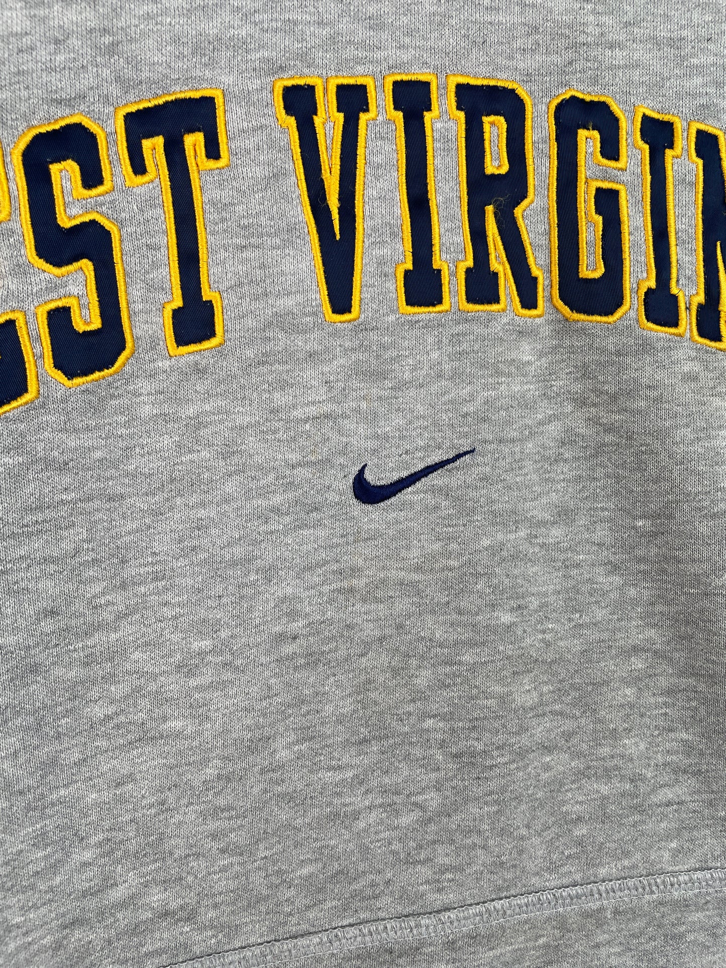 Vintage NIKE x WEST VIRGINIA Size XL College Hoodie Sweat-Shirt / A9672