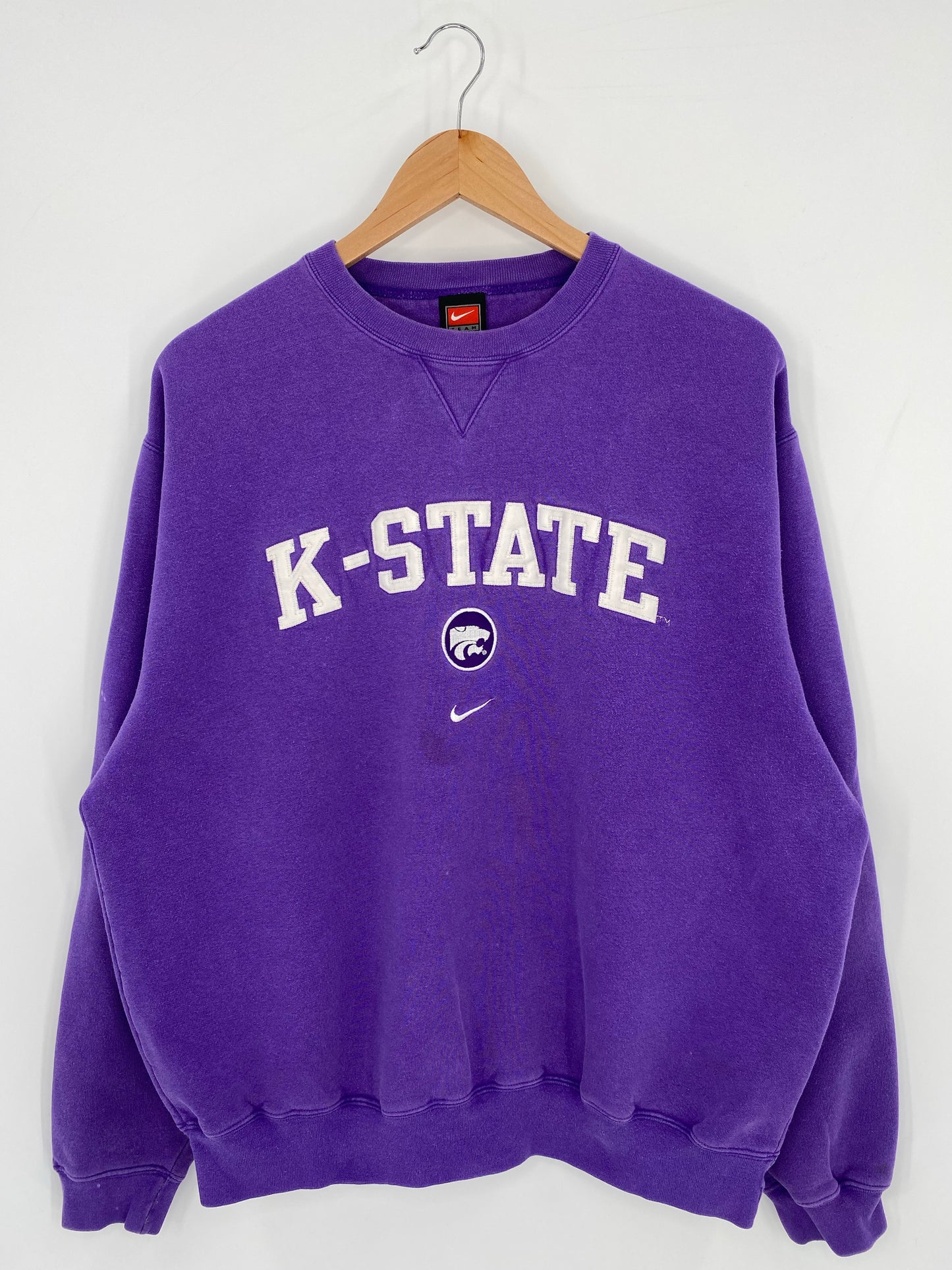 00’ NIKE KANSAS STATE UNIVERSITY WILDCATS Size M Vintage College Sweat-shirt / K6357
