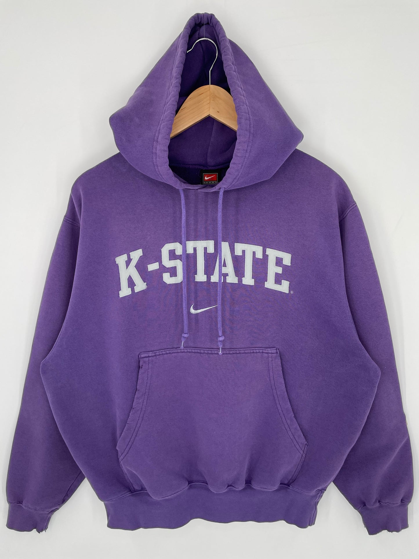 00' NIKE KANSAS STATE Size S Vintage College Hoodie Sweat-shirt / K8978
