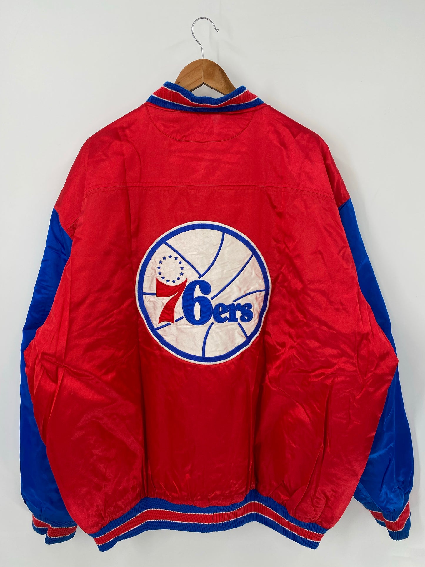 Vintage 76ers Size L NBA Nylon Jacket Padded Outerwear / K4379