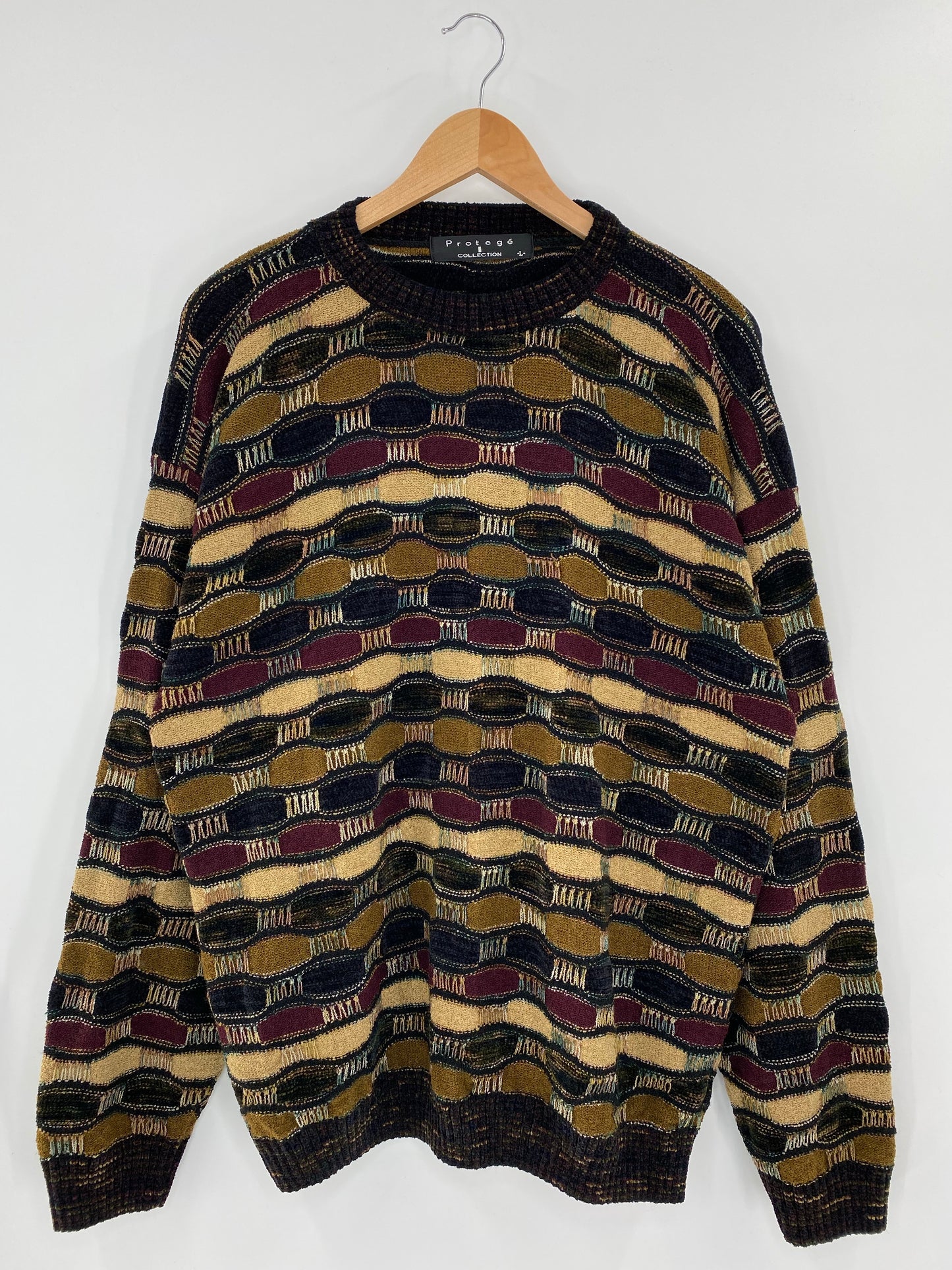 Vintage 3D COOGI- Style Made in USA Size L Knit Sweater / K5534