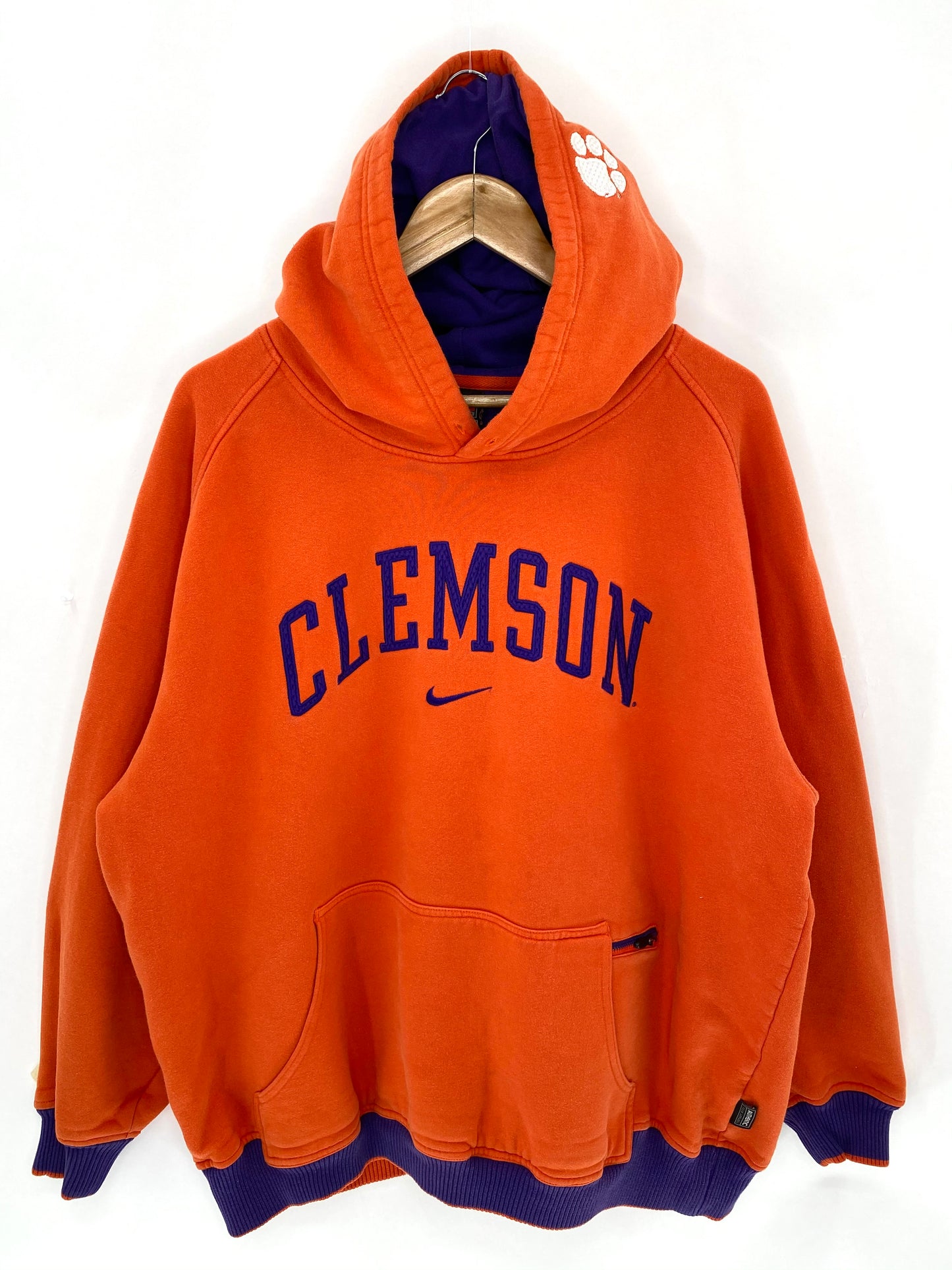 00’ NIKE CLEMSON Size XL Vintage Hoodie Sweat-shirt  / 5994