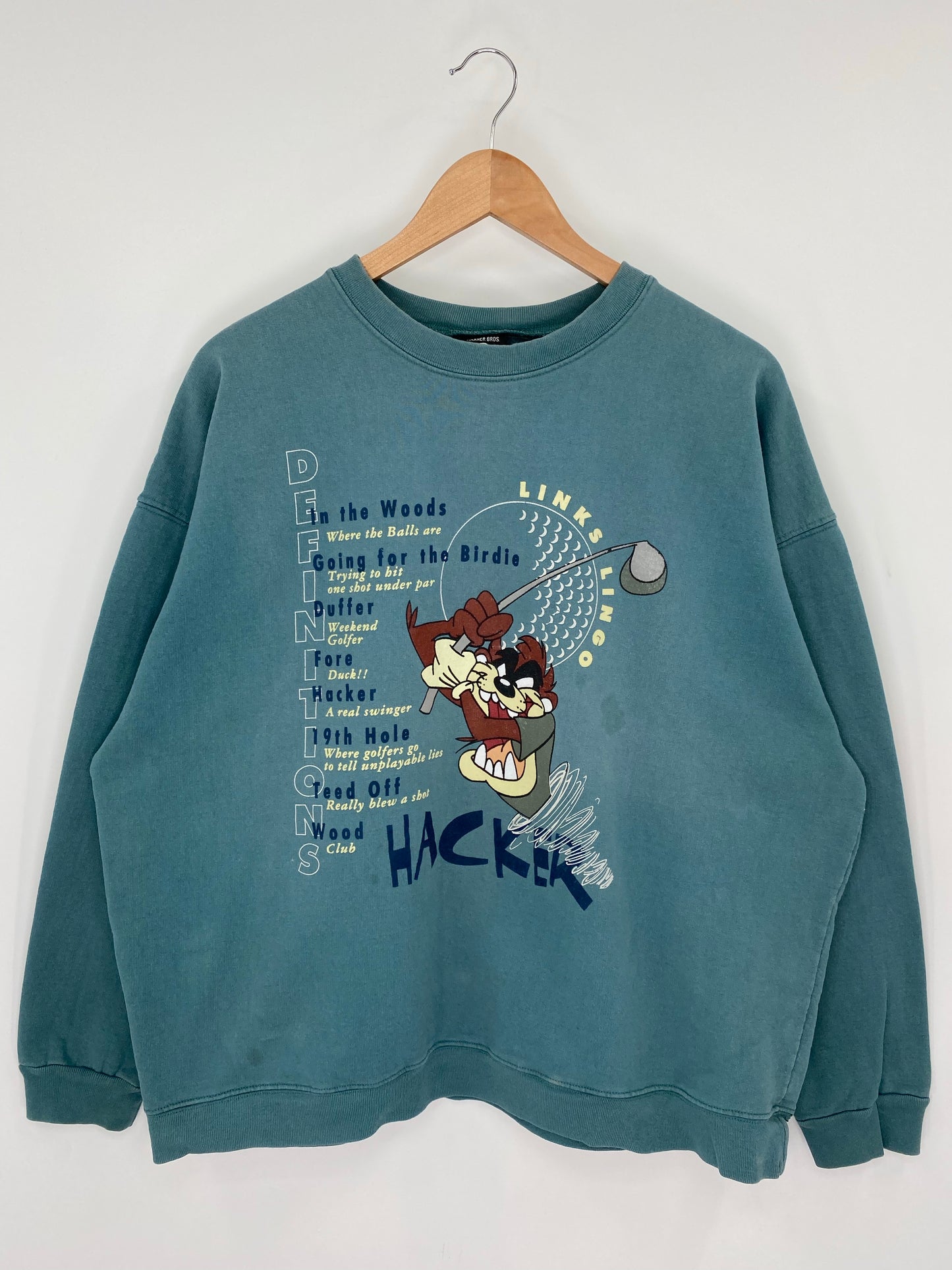1995 LOONEY TUNES TAZ Made in USA Size L Vintage Sweat-shirt / K8431