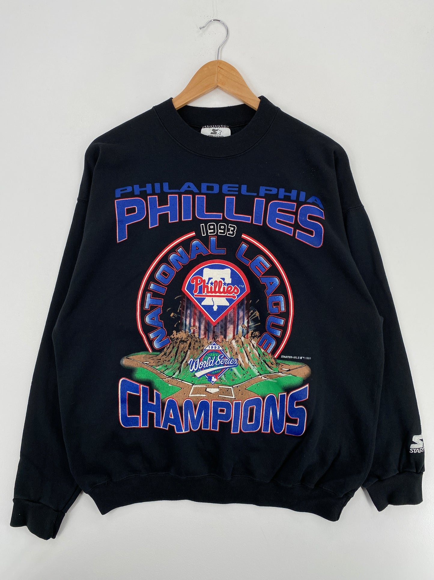 1993 STARTER x PHILADELPHIA PHILLIES Made in USA Size L Vintage MLB Sweat-Shirt/ A5555