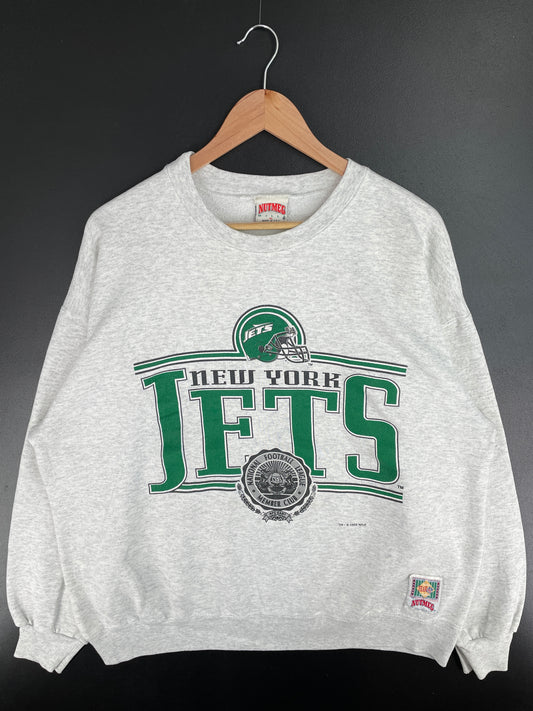 1993 NEW YORK JETS Made in USA Size XL Vintage NFL Sweat-Shirt / A3571