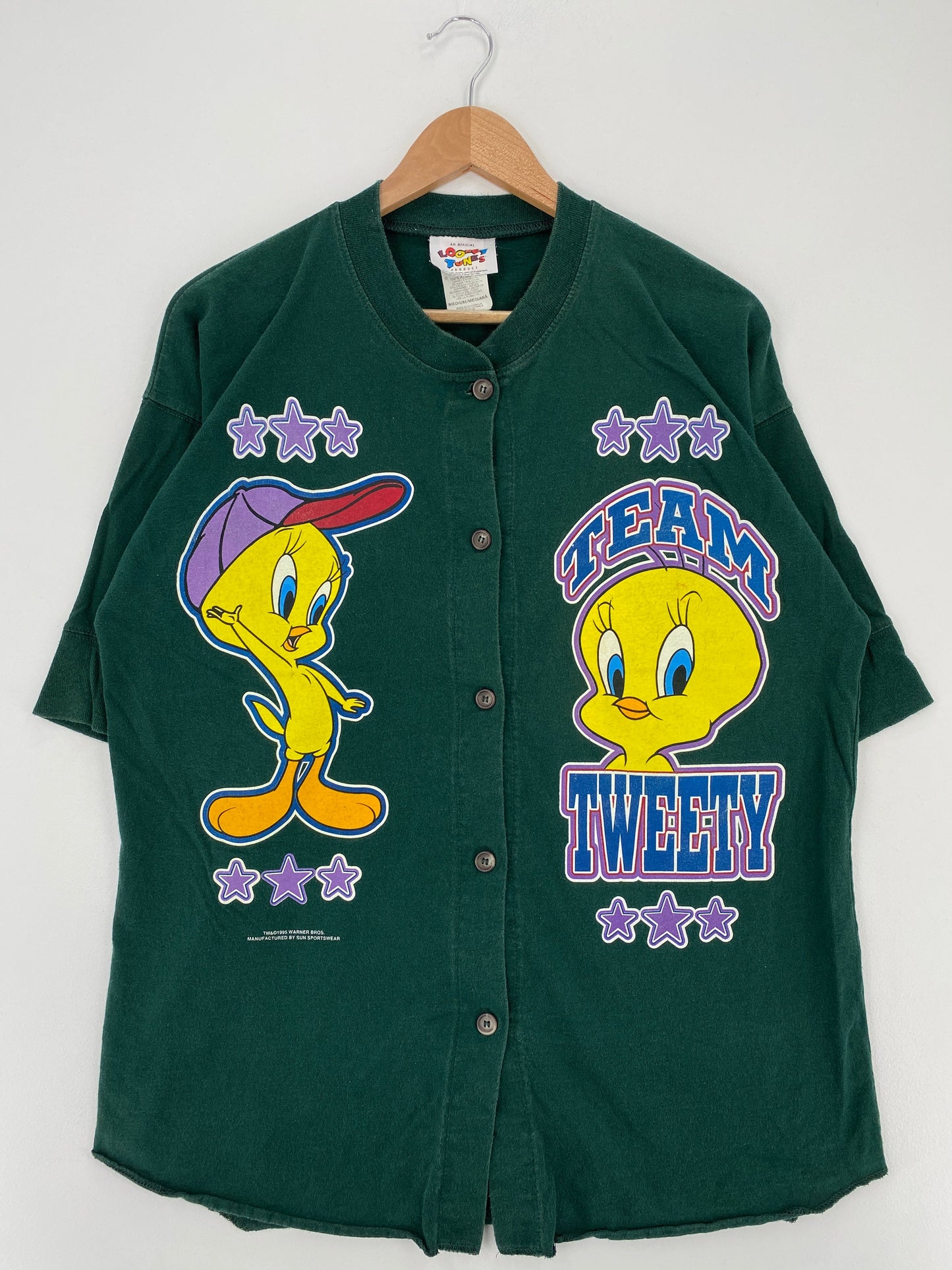 1995 LOONEY TUNES TWEETY Size M Vintage Button-Up T-Shirt / E2452T