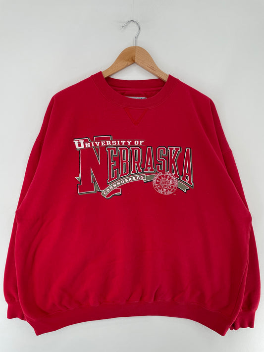 90’s UNIVERSITY OF NEBRASKA CORNHUSKERS Size XXL Vintage College Sweat-Shirt / E5947S