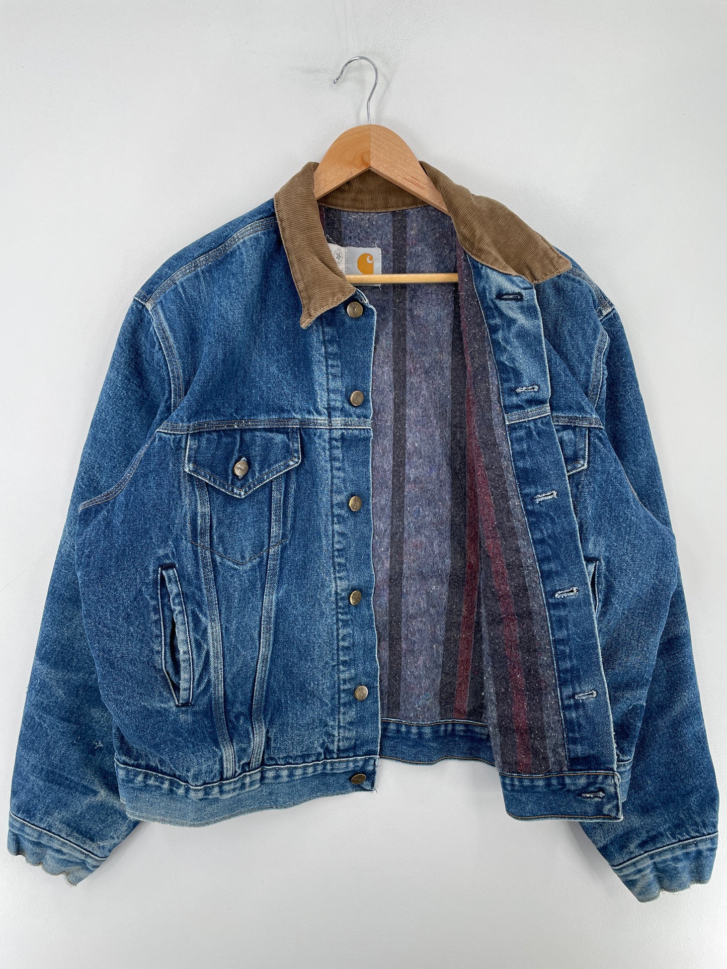 Vintage CARHARTT Made in USA Size 48(XL) Denim Jacket / E4609J
