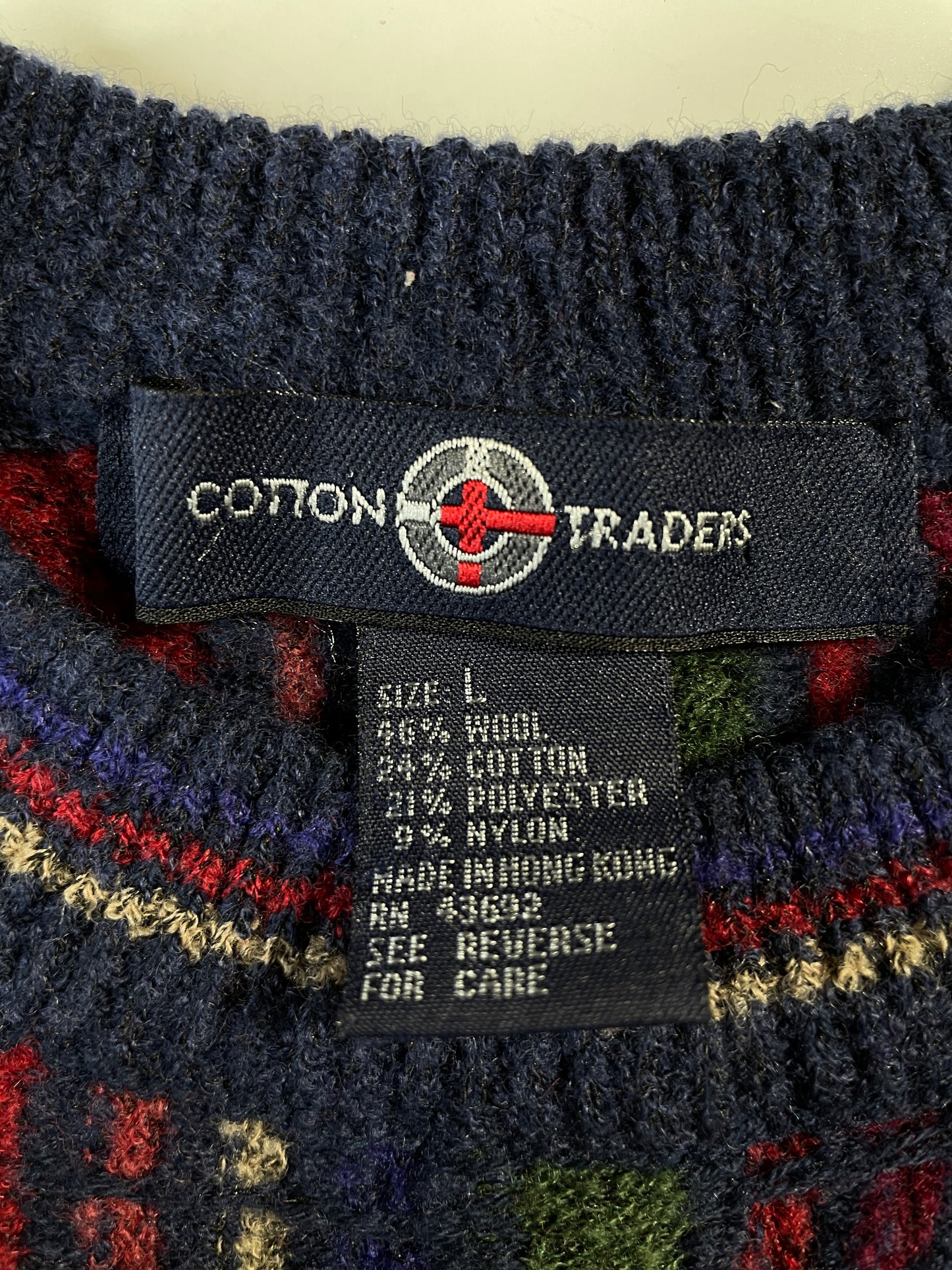 Vintage 3D COOGI- Style Size L Wool Knit Sweater / A9697