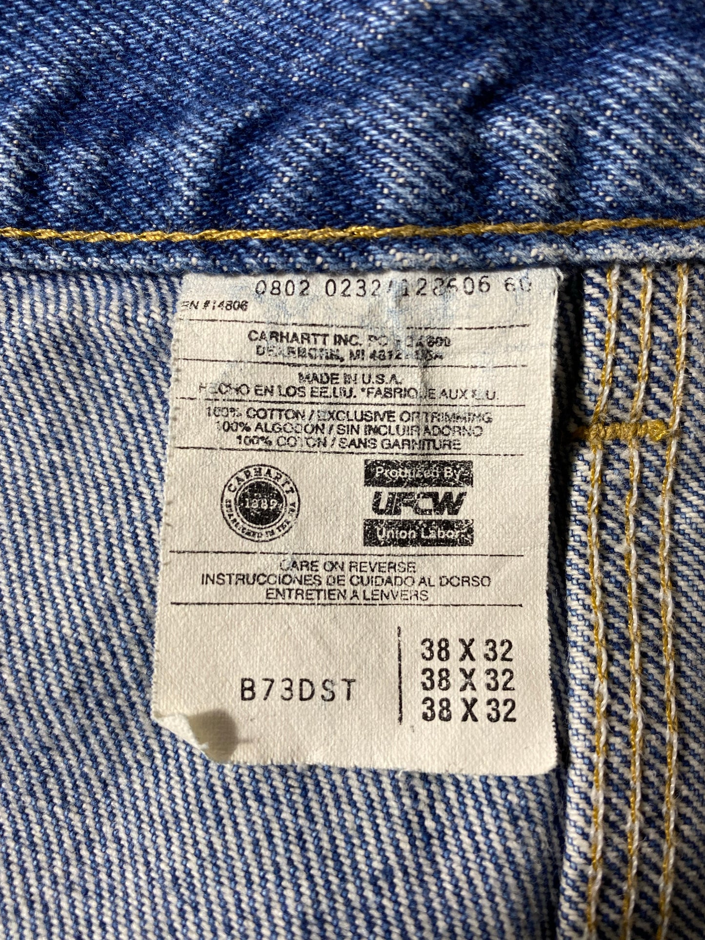 Vintage CARHARTT Size W36xL32 Double Knee Duck Pants / K6699