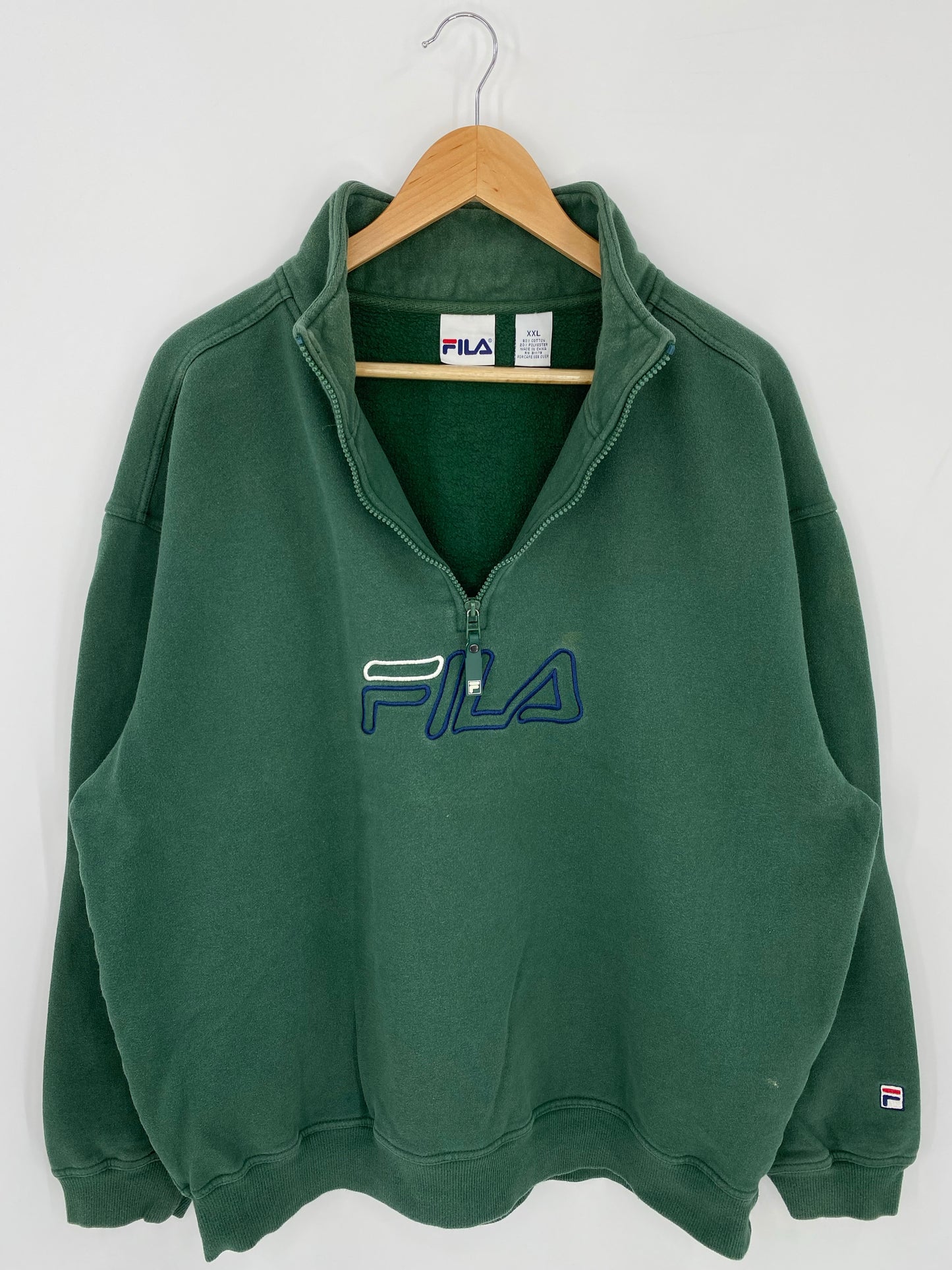 90’s FILA Size XXL Half Zip-up Sweat-shirt/ K7424