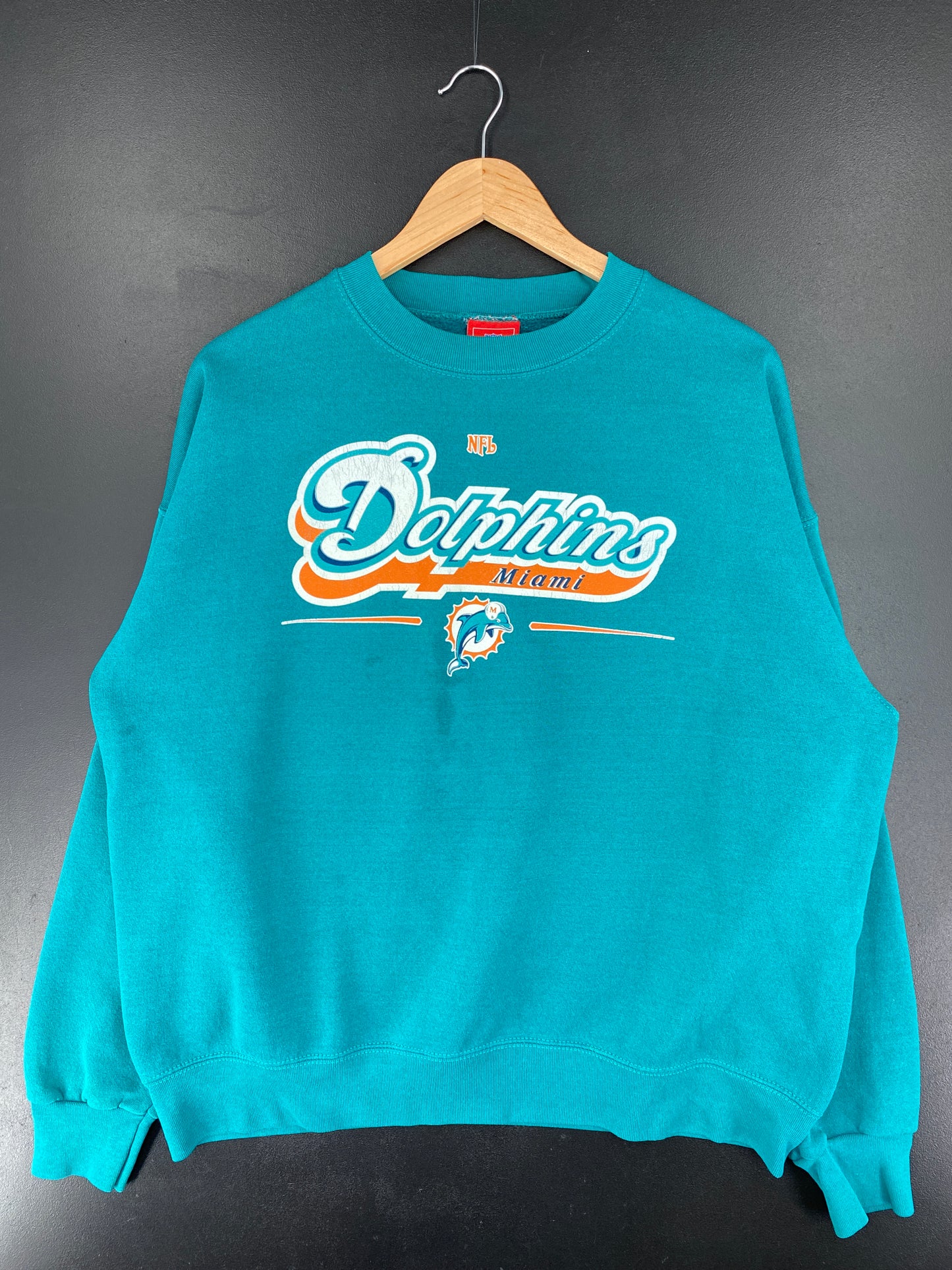 Vintage MIAMI DOLPHINS Size XL NFL Sweat-shirt / E5106S