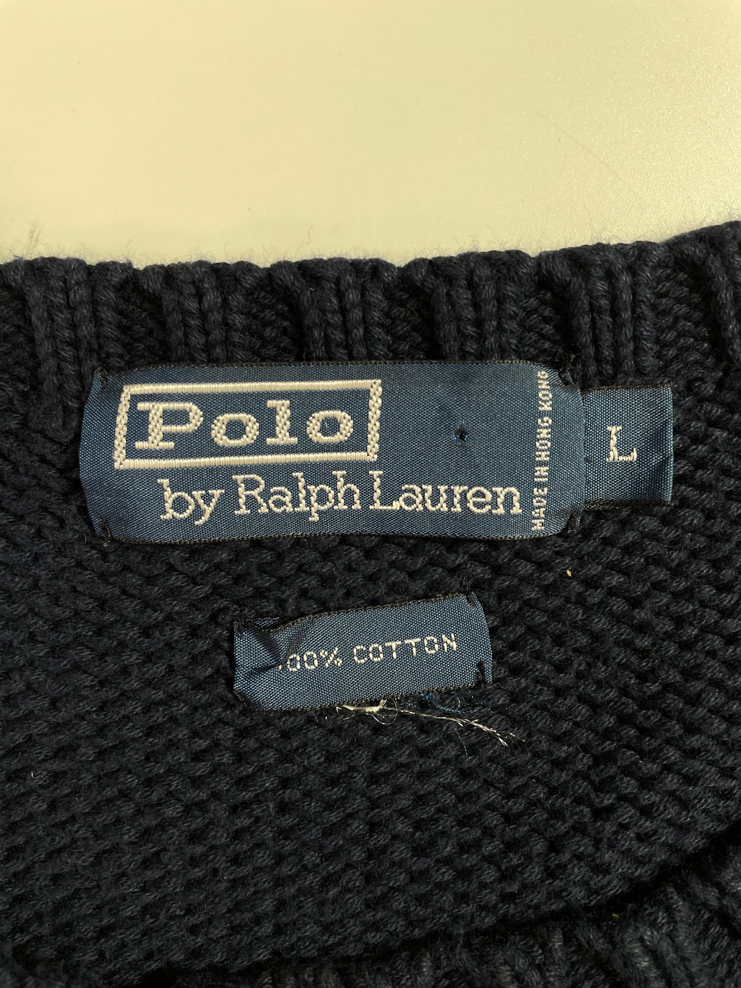 90's RALPH LAUREN Size L Vintage Cotton Knit Sweater / E3434K