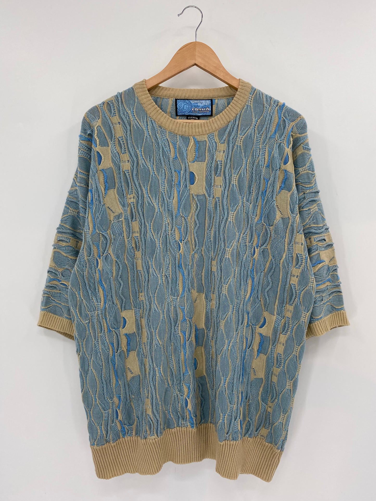 Vintage 3D COOGI- Style Size XL 3/4 Sleeve Knit Sweater / K6992