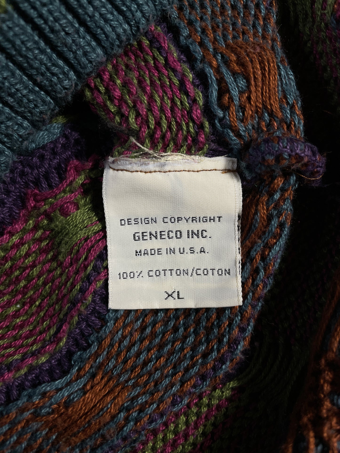 Vintage 3D COOGI- Style Made in USA Size XL Knit Sweater / A9406