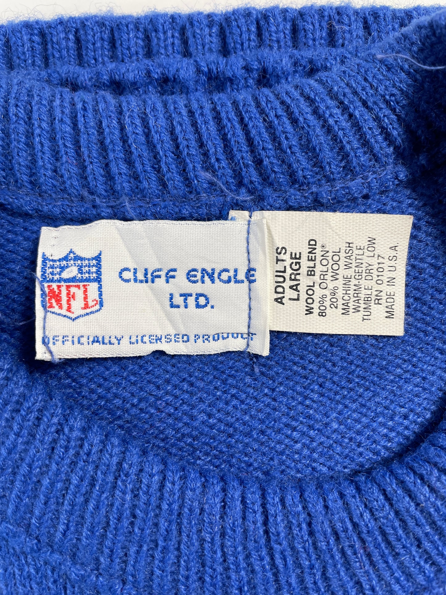 90's NEW YORK GIANTS Made in USA Size L Vintage NFL Orlon Knitwear / E4157K