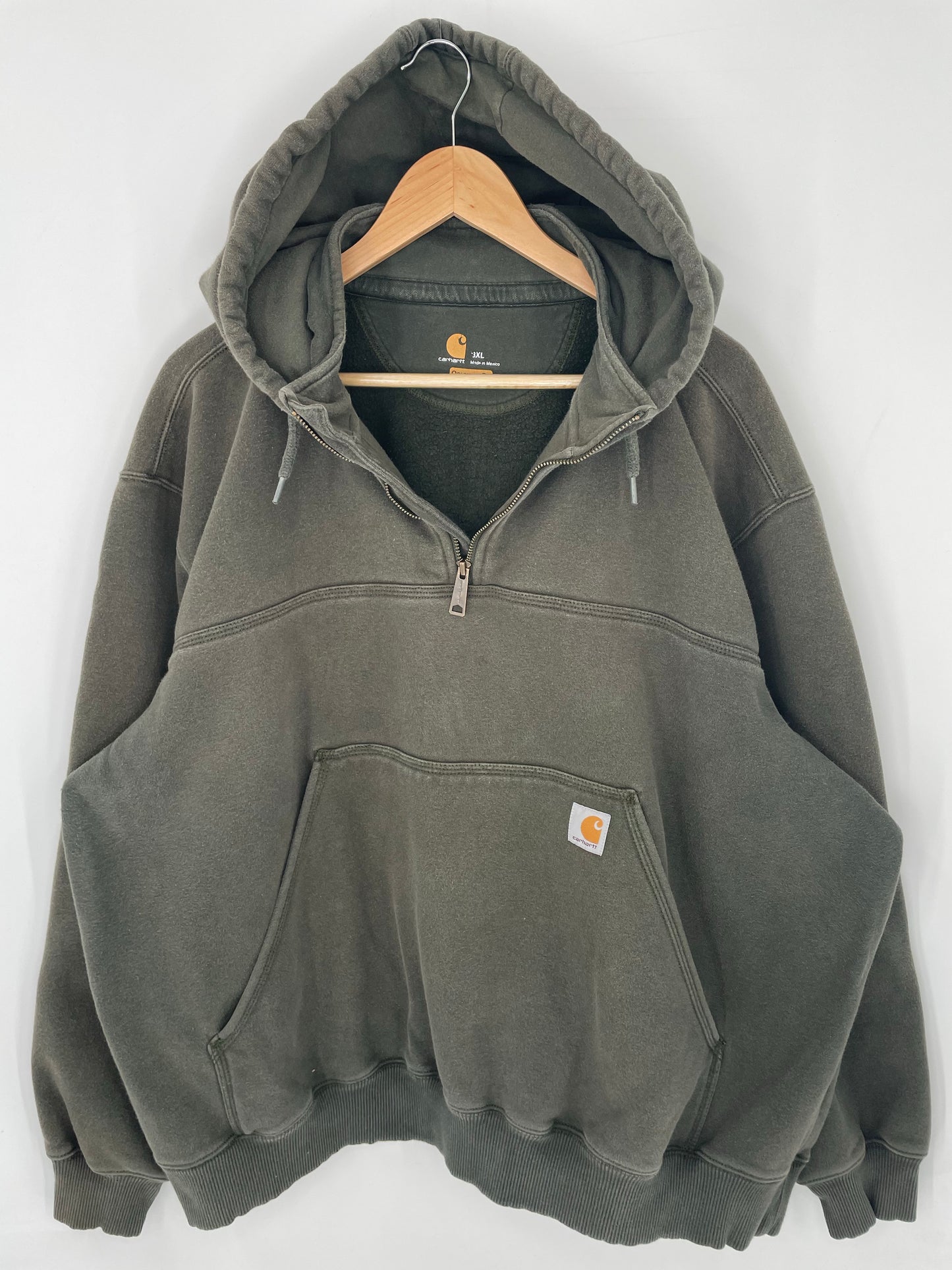 Vintage CARHARTT Size XXXL Half Zip-up Hoodie Sweat-Shirt / K9090