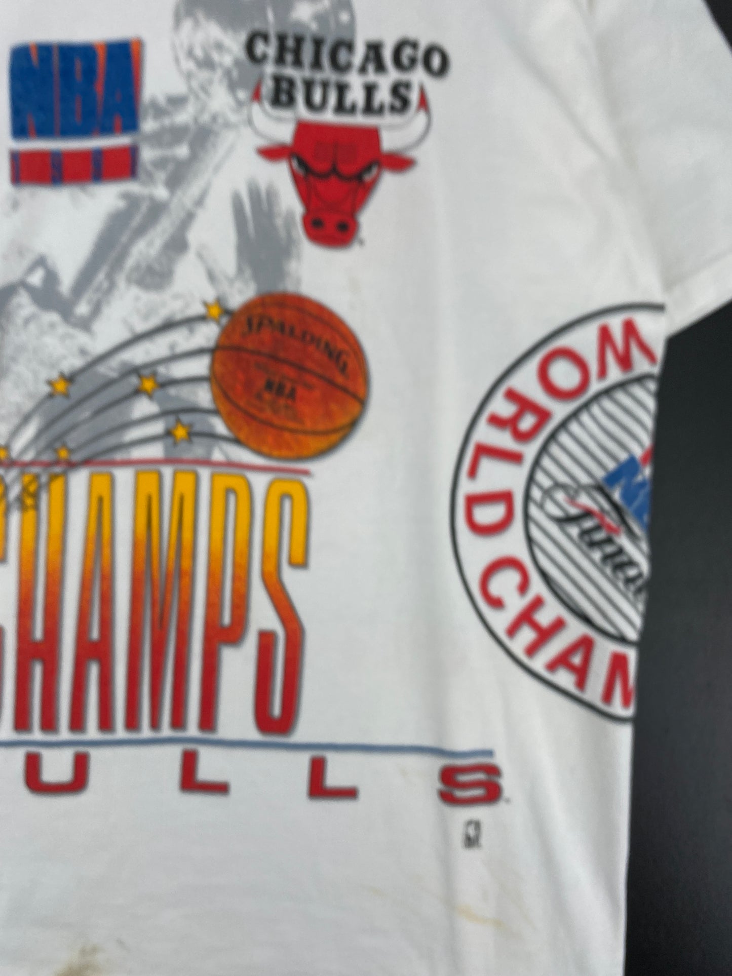 1991 SALEM CHICAGO BULLS (No tag) Approx. Size XL Vintage NBA T-Shirt / A4832