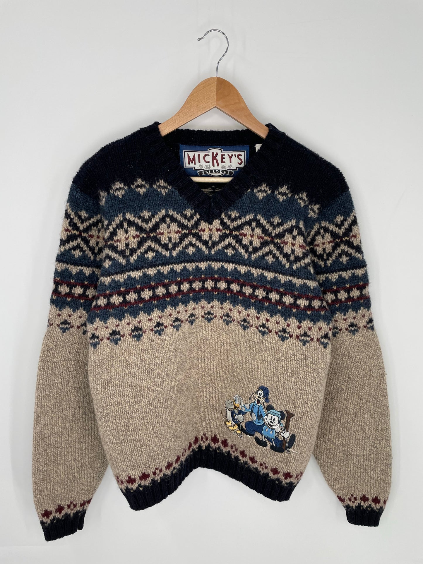 00' DISNEY MICKEY AND FRIENDS Size S Wool Knit Sweater / K8100