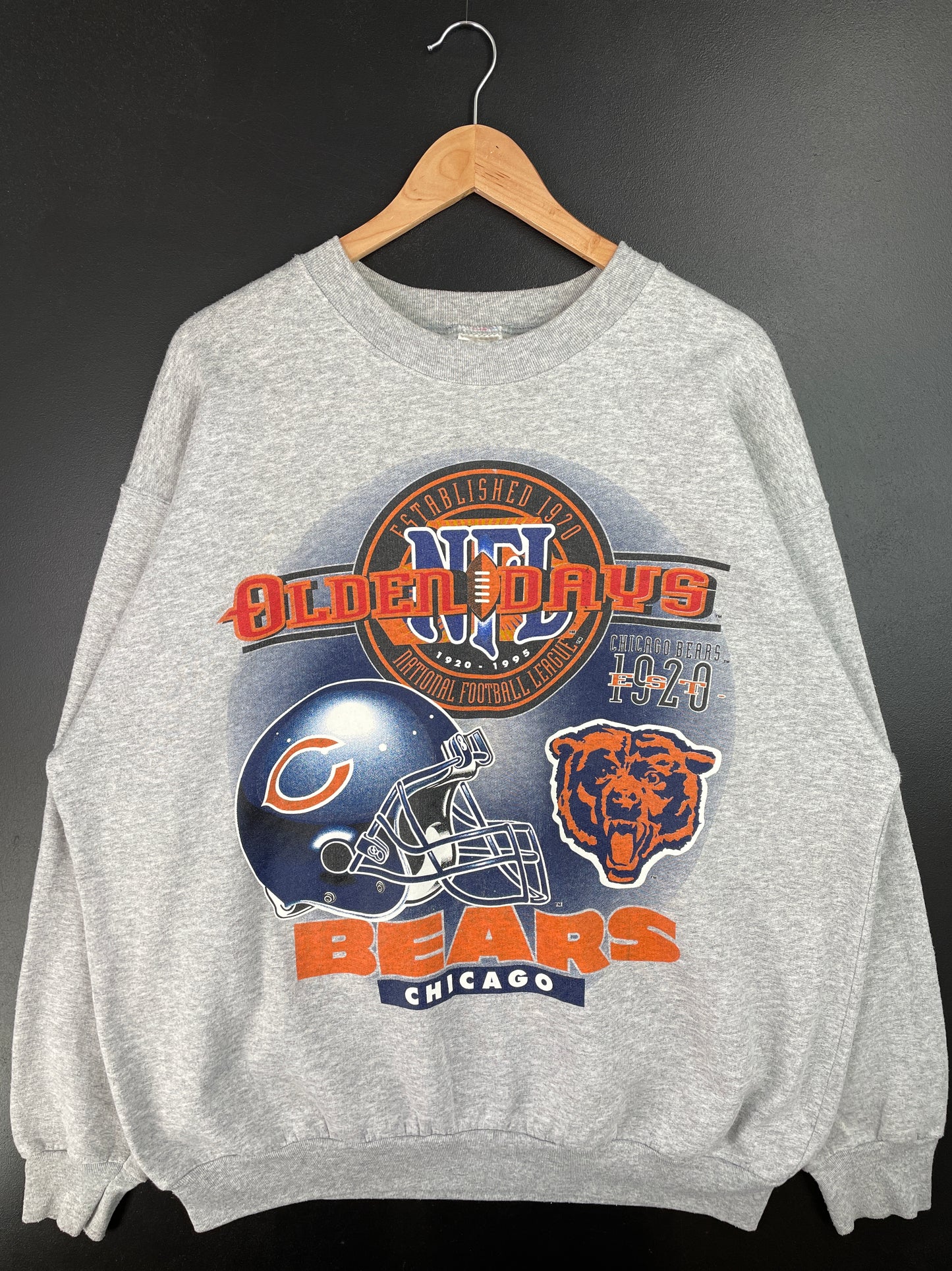 1995 CHICAGO BEARS Made in USA Size XXL Vintage NFL Sweat-Shirt / A9253