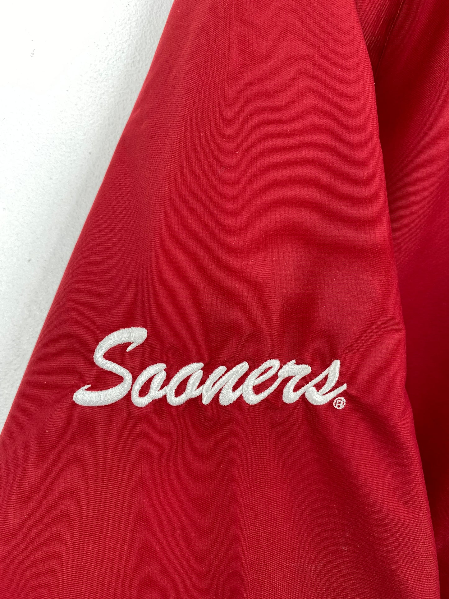 00' NIKE OKLAHOMA SOONERS Size L Vintage College Nylon Jacket / A5289