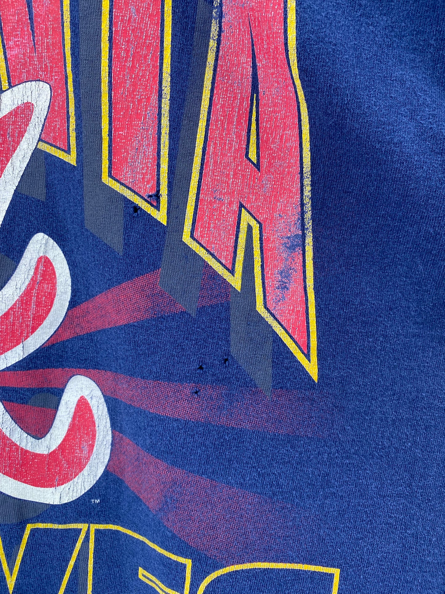 1994 ATLANTA BRAVES Made in USA Size L Vintage MLB T-Shirts / K4833