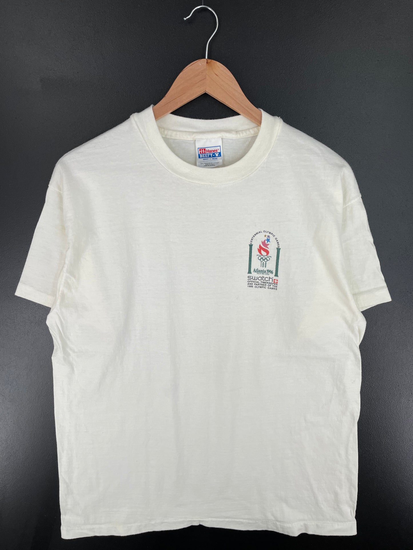 1992 ATLANTA OLYMPIC x SWATCH Made in USA Size L Vintage T-Shirt / A2491