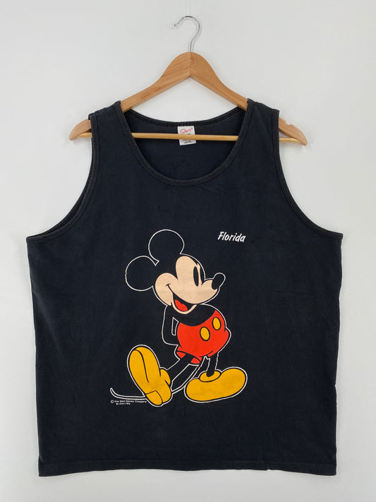 .90's DISNEY MICKEY Made in USA Size XL Vintage Tank Shirt / A9021