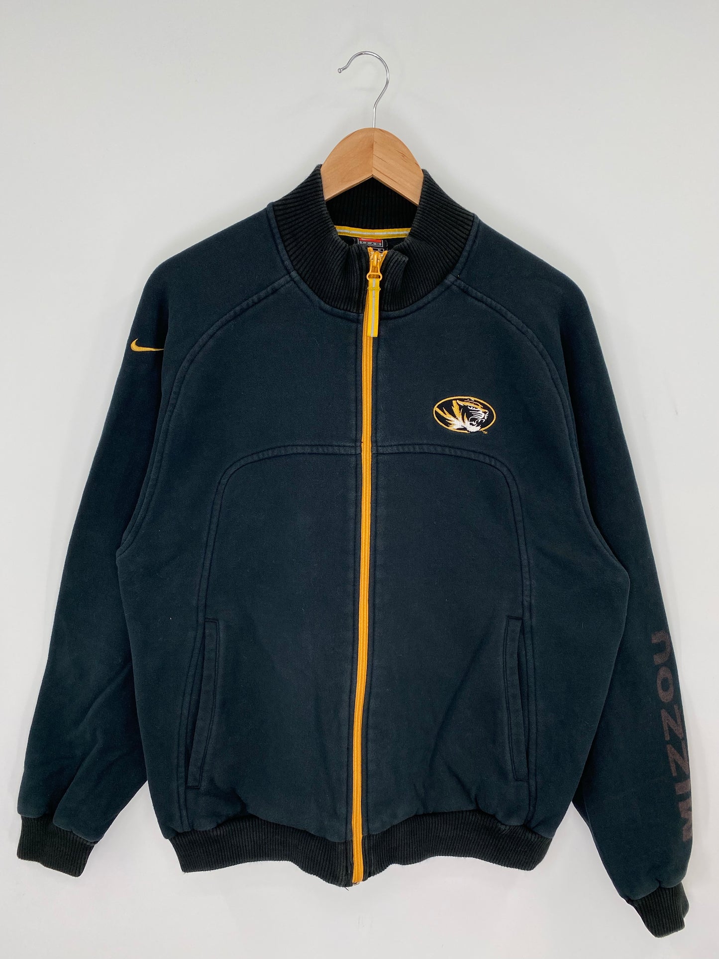 00' NIKE UNIVERSITY OF MISSOURI Size M Vintage College Zip Up Sweat-shirt / K8623