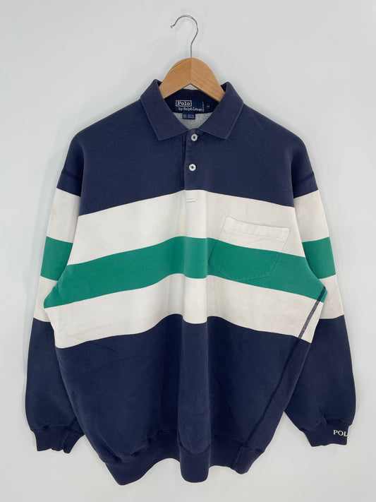 90’s POLO JRALPH LAUREN Size M Vintage Button Down Sweat-shirt / K7515