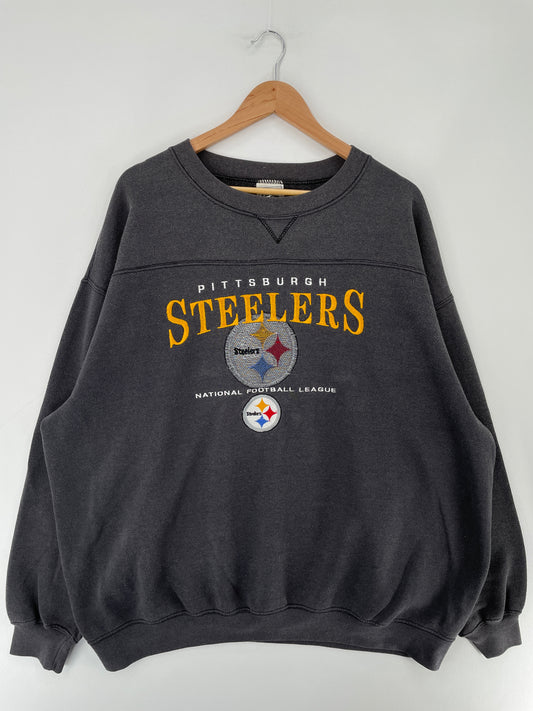 00' PITTSBURGH STEELERS Size XXL Vintage NFL Sweat-Shirt / E5821S