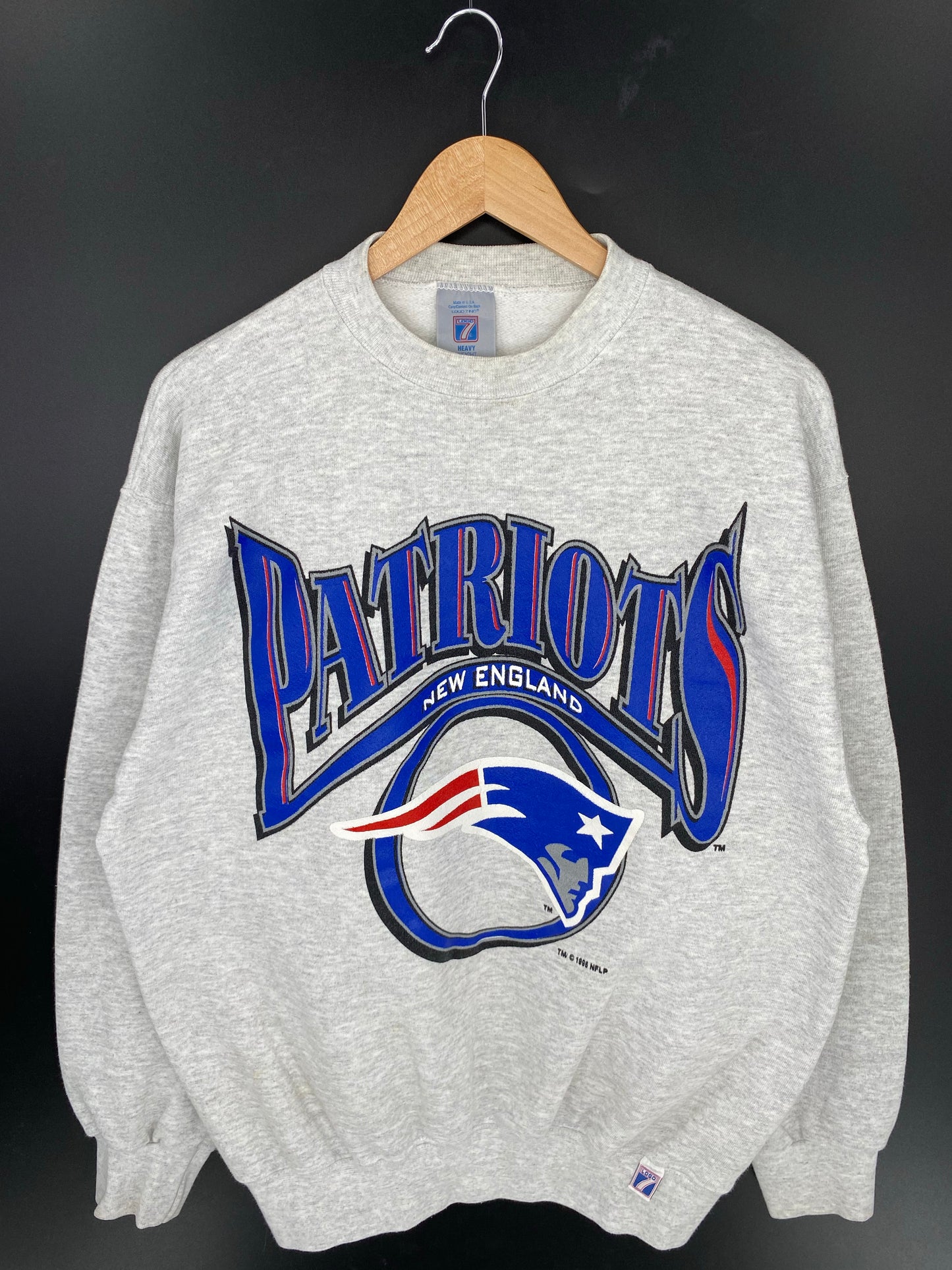 1995 NEW ENGLAND PATRIOTS Made in USA Size L Vintage NFL Sweat-Shirt/ K8257