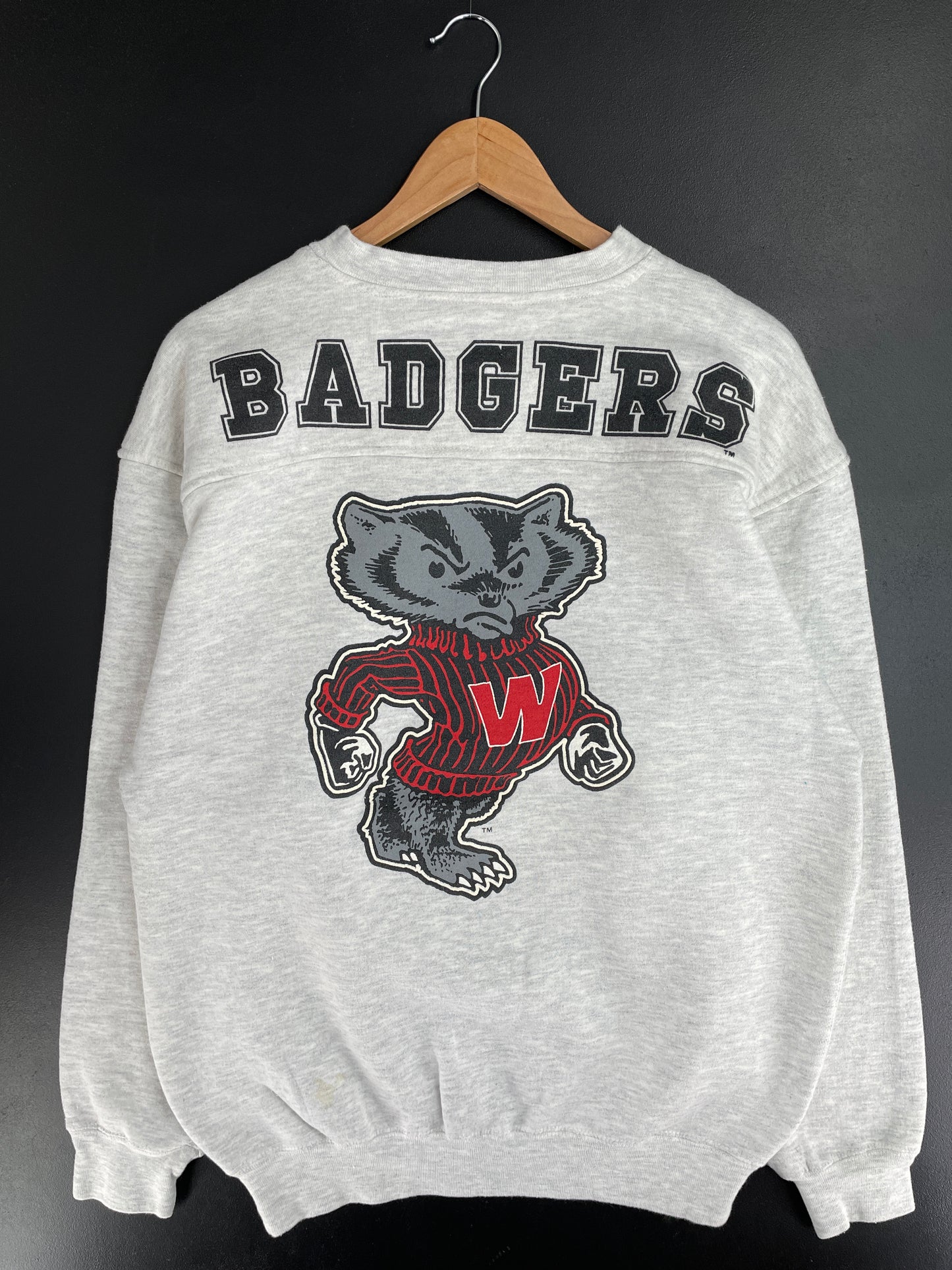 90’s WISCONSIN BADGERS Size M College Sweat-shirt / E673