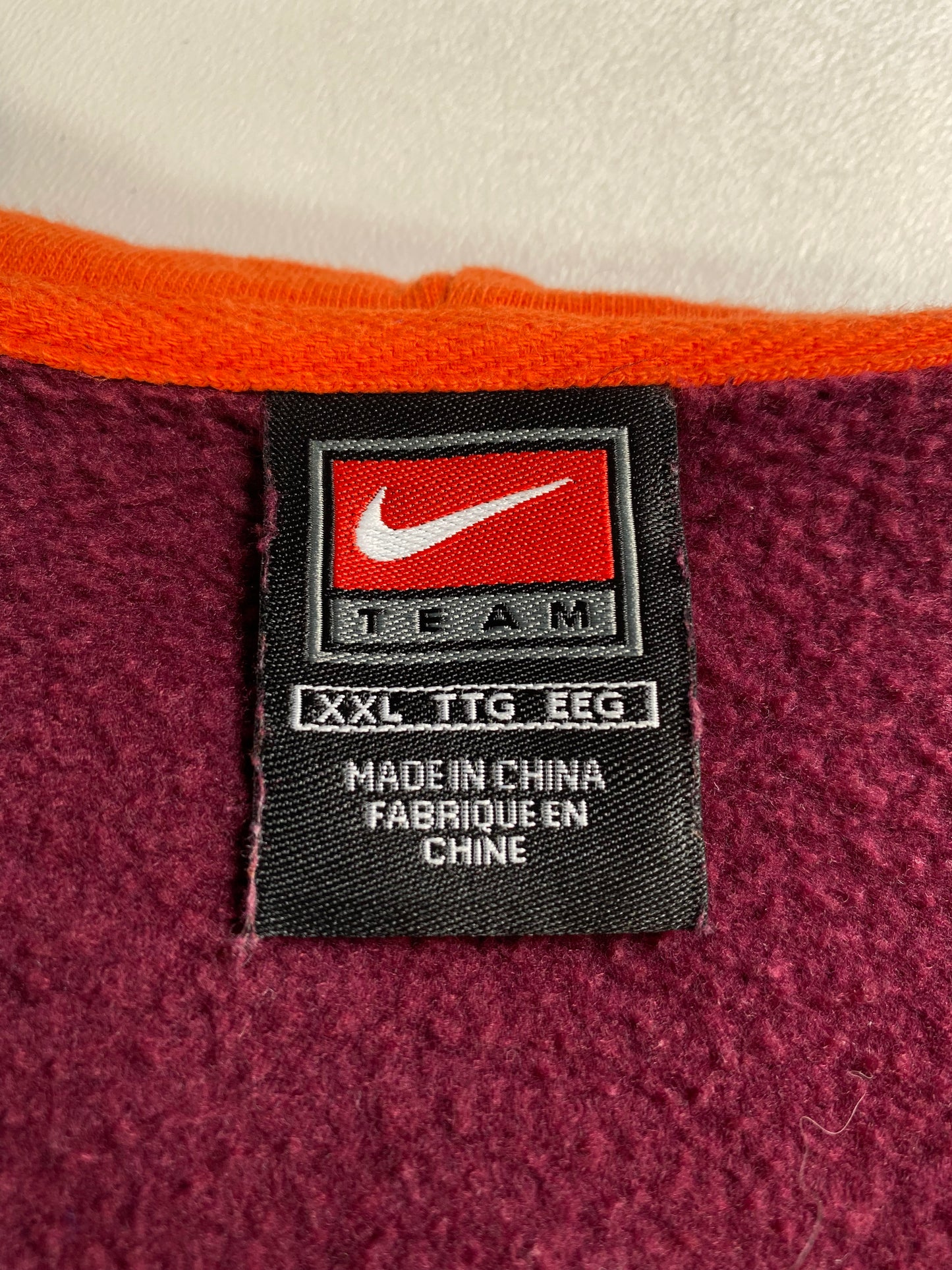 00' NIKE VIRGINIA TECH Size XXL Vintage College Hoodie Sweat-shirt / A1380